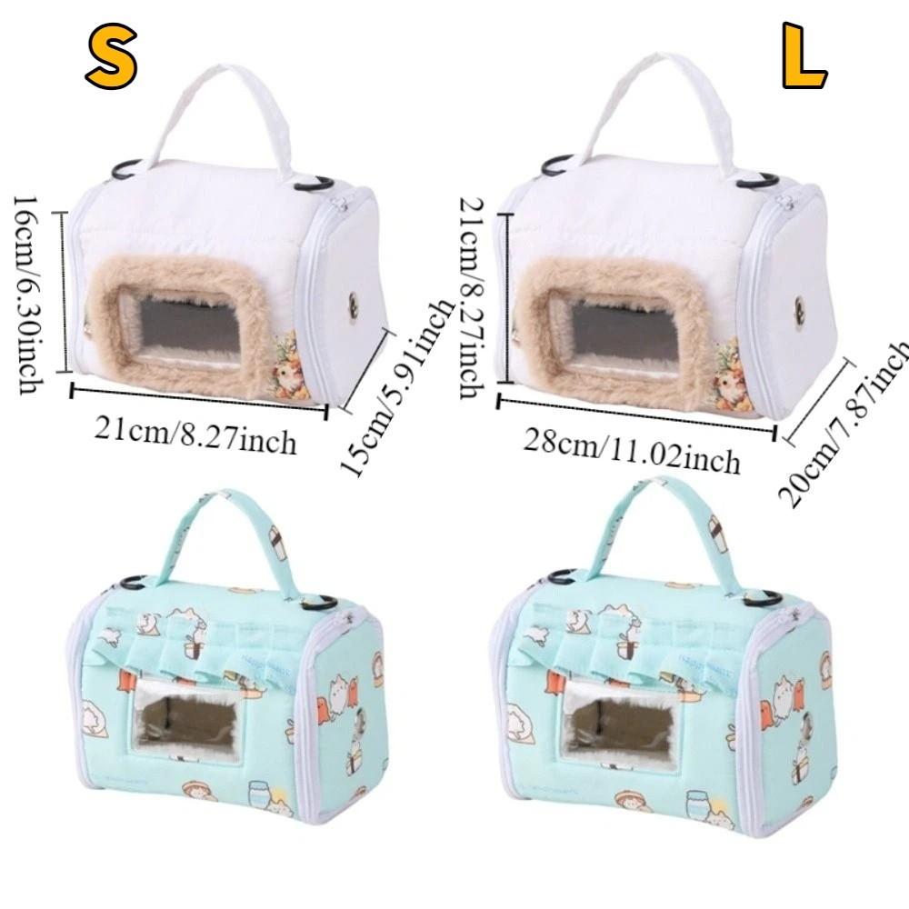 Pet Shoulder Bags Warm Parrot Carrier Bag Windproof Thicken Bird Cotton Nest Large Space with Window Hamster Outdoor Bag Outside