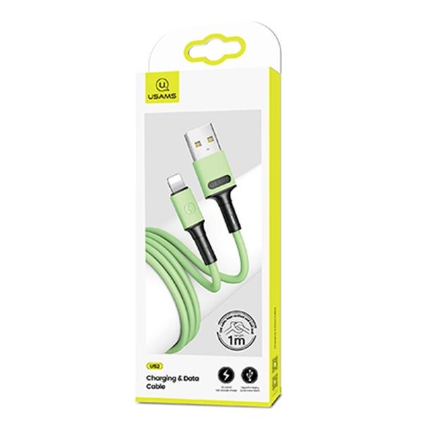 Usams Kabel U52 Lightning 2A Fast Charge1M Zielony/Green Sj434Usb02 (Us-Sj434)