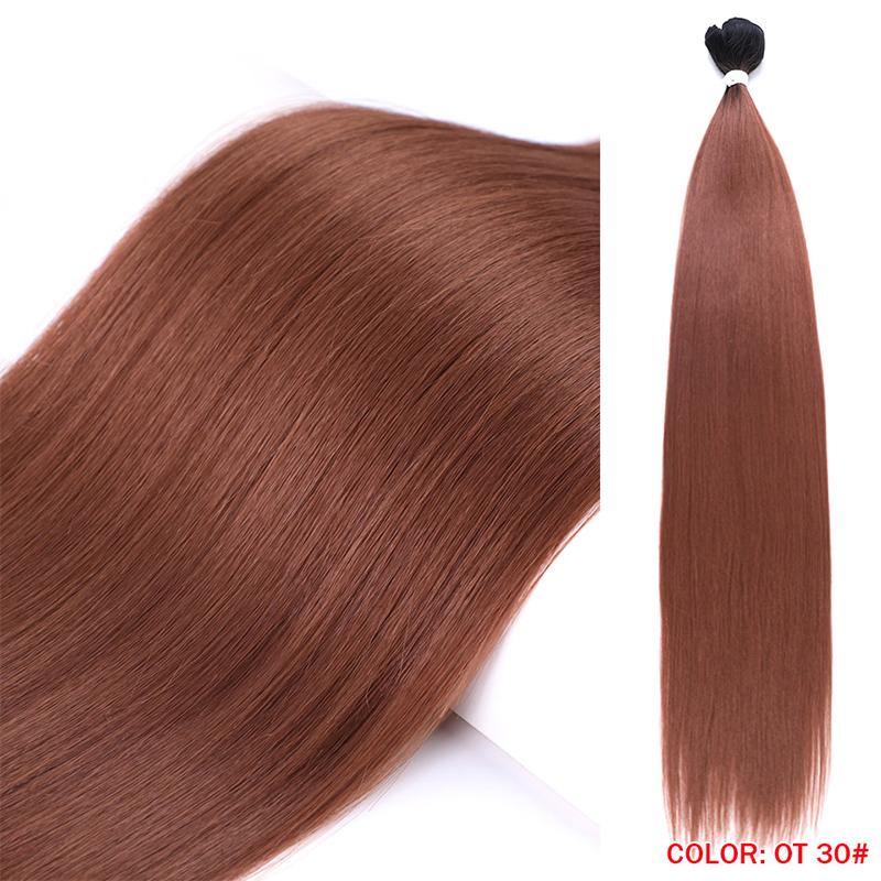 Heat Resistant Premium Organic Bio Protein Fiber Ombre Blonde Weave Bone Straight Hair Bundles Weft Synthetic Hair Extensions