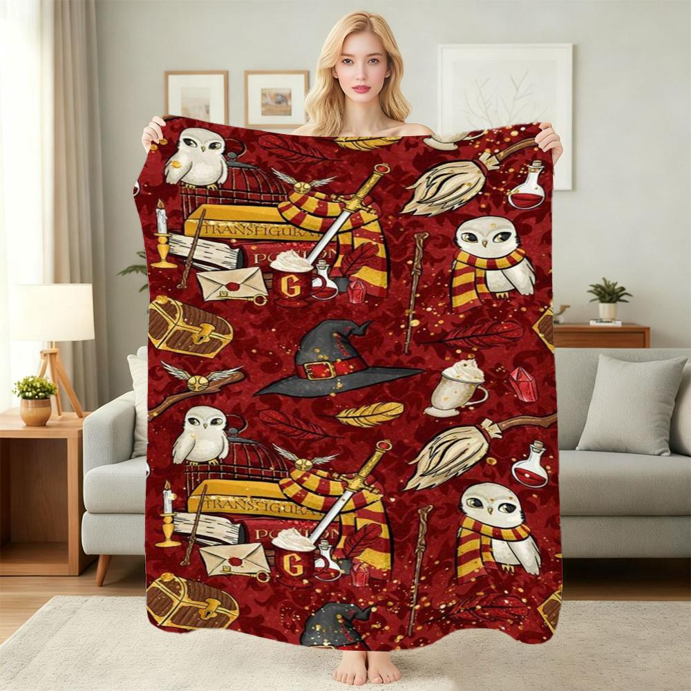 Magic Hermione Theme Printed Blanket Cozy Comfortable Throw Blanket For Living Room Sofa Nap Lightweight Home Decor Great Holiday Gift