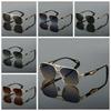 Retro Double Bar Sunnies Square Frame Anti-UV Glasses Unisex Polarized Sunglasses  Catwalk