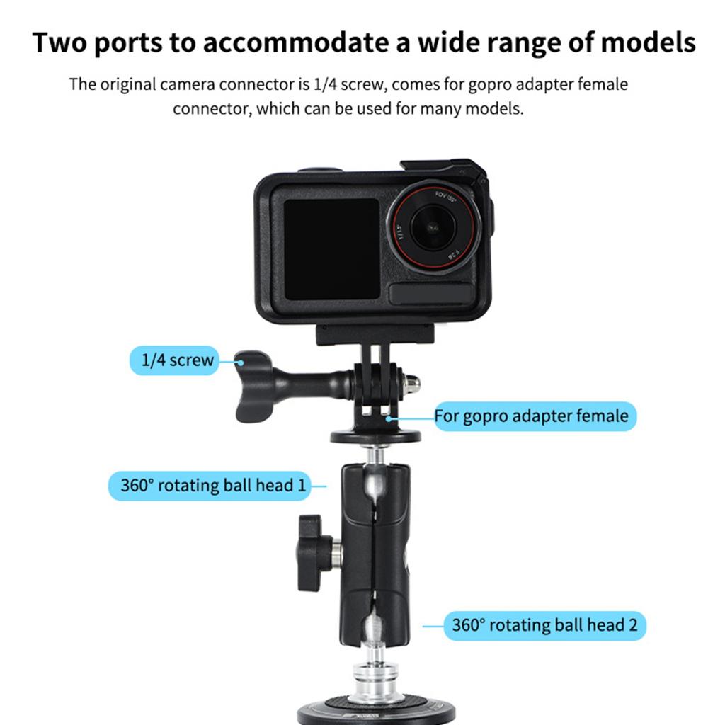 Sportkamera Magnetische Halterung Magnetische Halterung für Action-Kamera mit Doppelköpfen 360 Grad Drehbar 350g Tragfähigkeit Ersatz für 13C