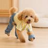 Huaqianguhh Striped Shirt Pet Jumpsuit, Four-Legged Dog Clothes, Denim Pants Outfit, Stylish Onesie Clothes for Small Dogs