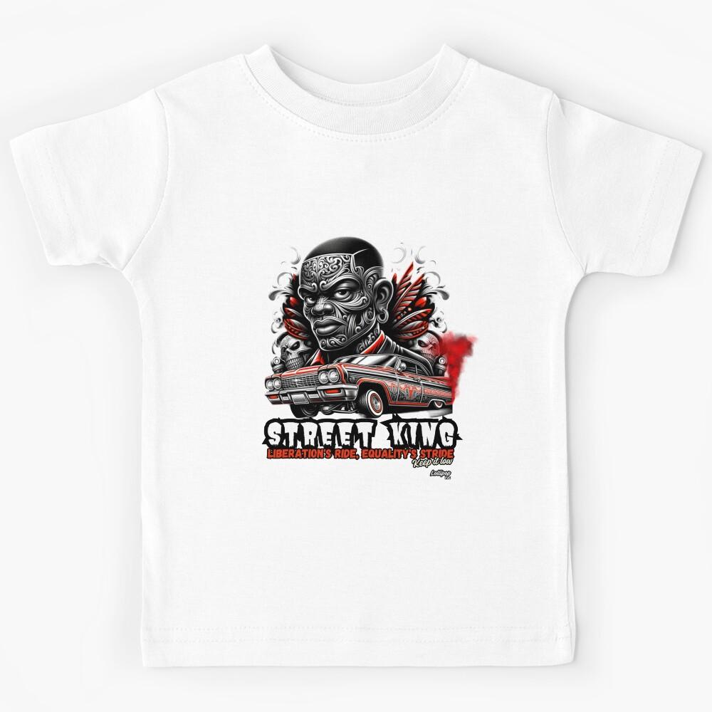 Street King Lowrider - Vintage Classic American Muscle Car - Hot Rod and Rat Rod Rockabilly Retro Collection Kids T-Shirt 130