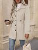Cross2026 Autumn/Winter Mid-length Elegant Slim-fit Wool Coat with Lapel and Button Detail