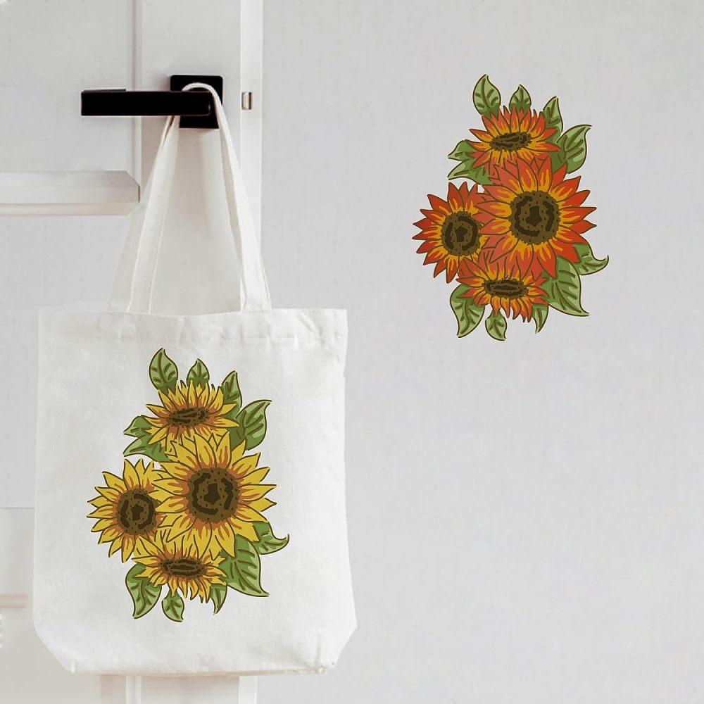PET Plastic Drawing Painting Stencils Templates Sets, Sunflower Pattern, 29.7x21cm, 6 Sheets/set