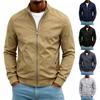 Men's Casual Color Stand Collar Windproof Jacket
