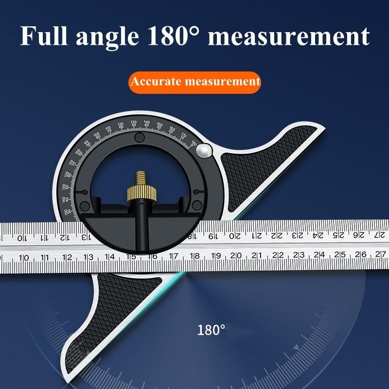 Stainless Steel T Square Angle Ruler Multifunctional Adjustable Sliding Combination Square Ruler Protractor Level Measure Tool