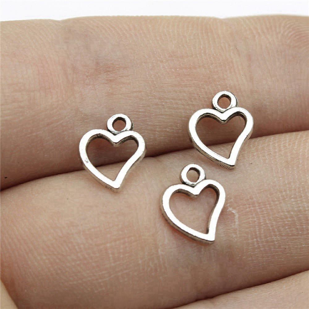 Charms Openwork Heart Pendants Vintage Jewelry Supplies QC068