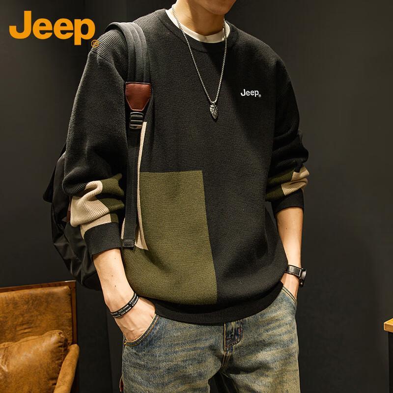 

JEEP Men s Winter Loose Warm Knit Pullover Sweater XL
