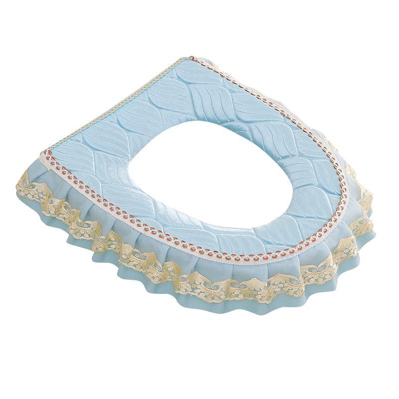 Toilet Seat Cushion Collar Waterproof and Warm Seat Zipper Adhesive Buckle Universal Four Season Lace Edge Sticker