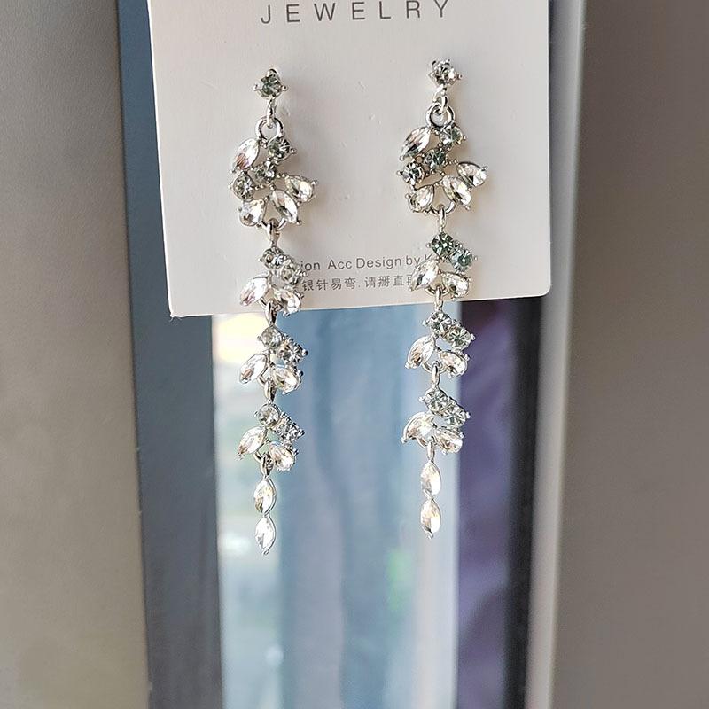 

Преувеличенные длинные серьги с бахромой из циркония женские серьги-гвоздики Ins Tide Light Luxury Niche