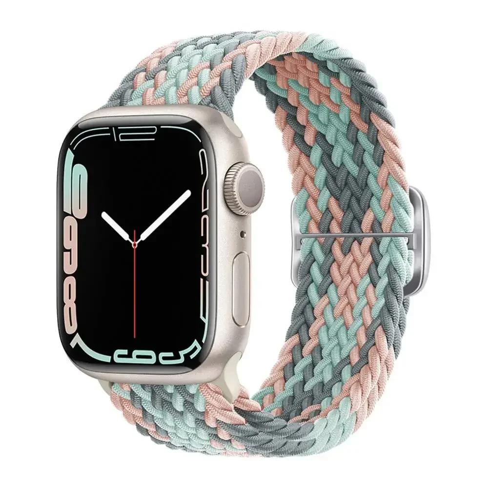 Braided Solo Loop For Apple Watch Ultra Band 40mm 44mm 41mm 38mm 49mm 45mm Elastic Nylon Bracelet iWatch Series 9 8 7 3 Se Strap