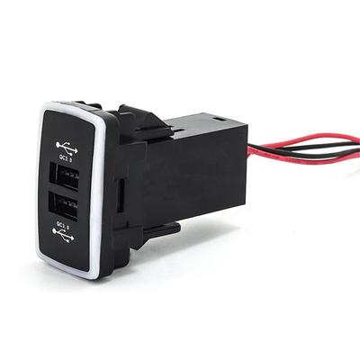 1PC Ambient Light Charger Car Interface Socket Double Connector Double QC3.0 For Honda Pilot 09-12 CRV