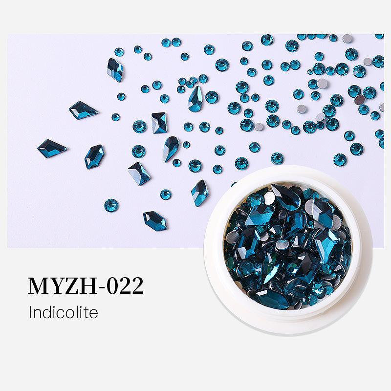 Round Box Nail Art Jewelry Glass Round Diamond Special-Shaped Diamond Flat Bottom Diamond Nail Art Diamond Jewelry Mixed