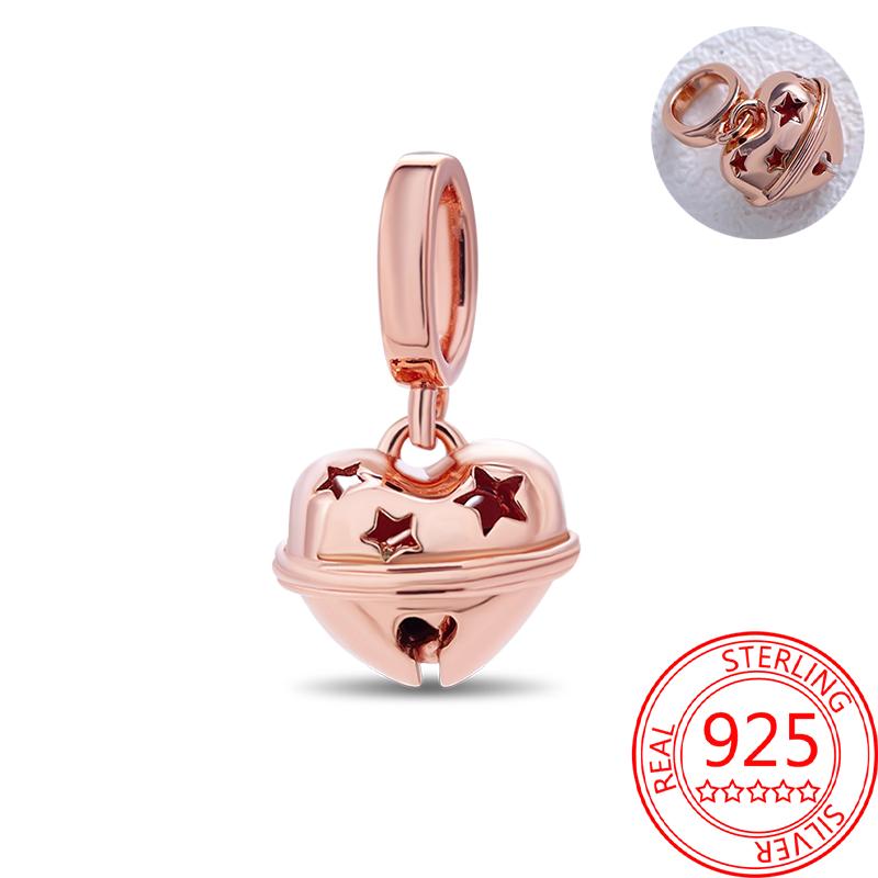 Koperen, echt roségouden, roze octopus, zomerschildpad, hartvormige hanger, geschikt voor originele armbanden, kettingen, armbanden voor meisjes