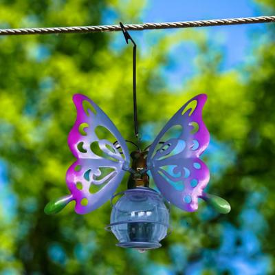 Lumină Solară Formă Albină Statuetă Decorativă de Exterior Artă Fier Insectă Lampă Agățată Lumină Animal Zburător Decor de Exterior