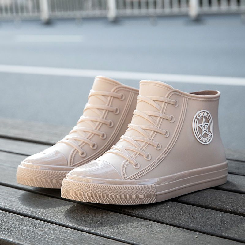 Stylish Warm Womens Galoshes Rain Shoes with Fur Winter Waterproof Boots Woman Fashion Garden Rainshoes Plush Raining Boot