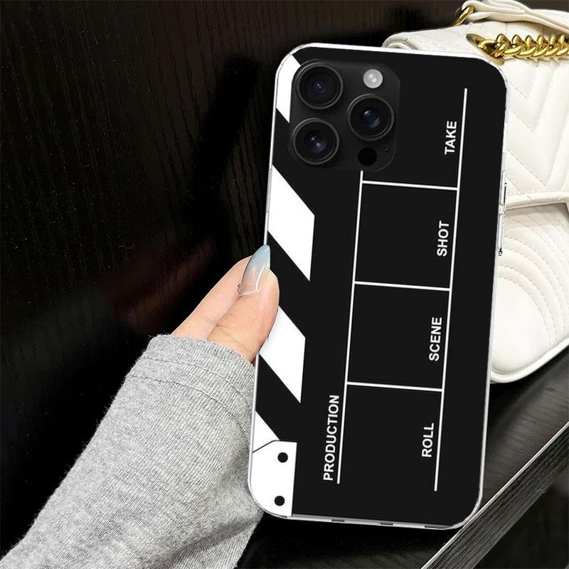 

Film Movie Clapper Board Case for iPhone 13 12 Mini 11 Pro Max Soft Phone Cover X XS XR 7 SE 8 Plus 6 6S 5 5S Silicone Black Cap iPhone 12