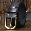 Copper Buckle Belt Men's Genuine Leather Pin Buckle Pure Cowhide Retro Versatile Korean Style Casual Belt