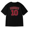 Men Oversize Fashion Loose American Basketball Number Ten Print Short Sleeve Round Neck Versatile Trend Couple Outfit