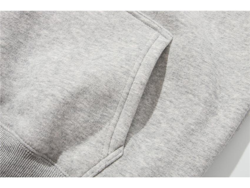 Hanorac Fleece Bărbați Culoare Solidă cu Buzunar Patch 3D - Colecția Toamnă/Iarnă