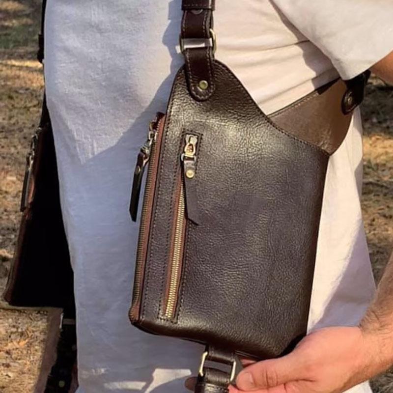Medieval Steampunk Leather Harness Holster Bag Adjustable Utility Shoulder Belt Phone Case Wallet Pocket Viking Pouch Men Women