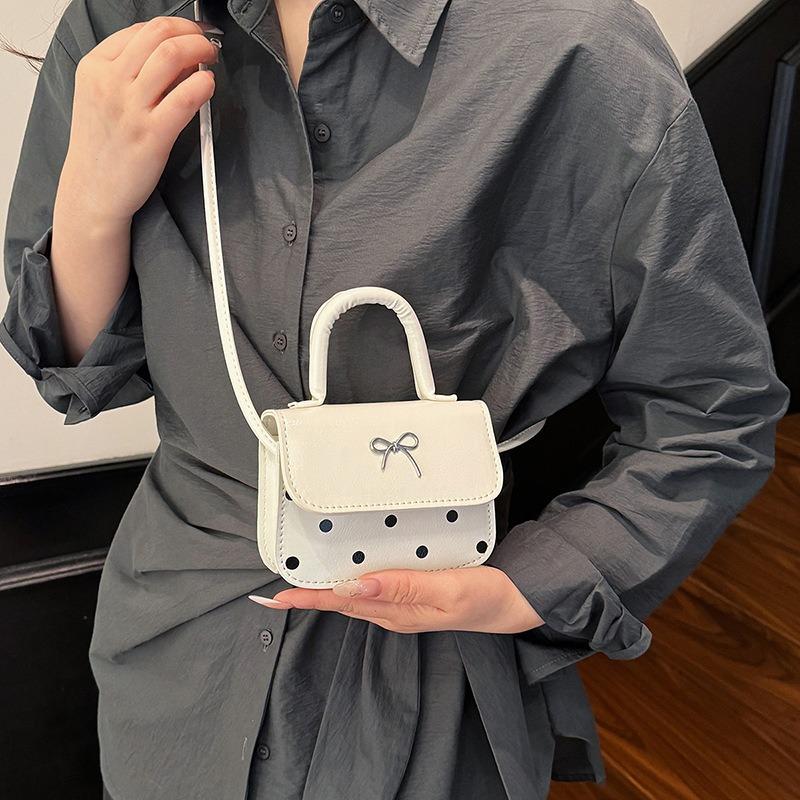 Süße Mädchen Mini-Tasche neue süße gepunktete tragbare kleine quadratische Tasche trendige Umhängetasche