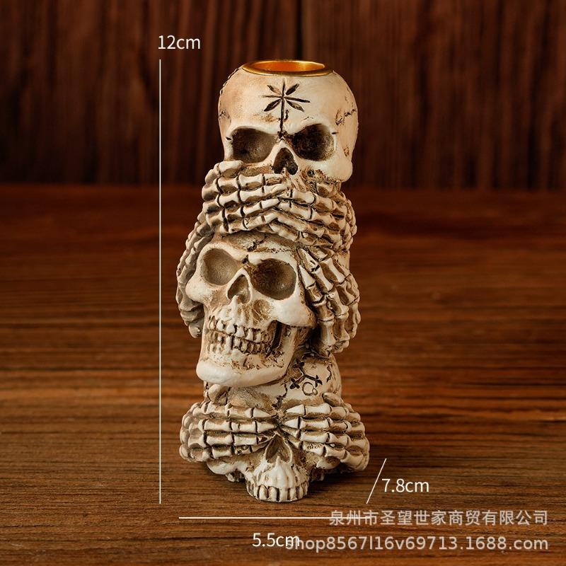 New Creative Personality Do Not Hear Do Not Say Resin Ornaments Halloween Skeleton Ghost Festival Atmosphere Decorations
