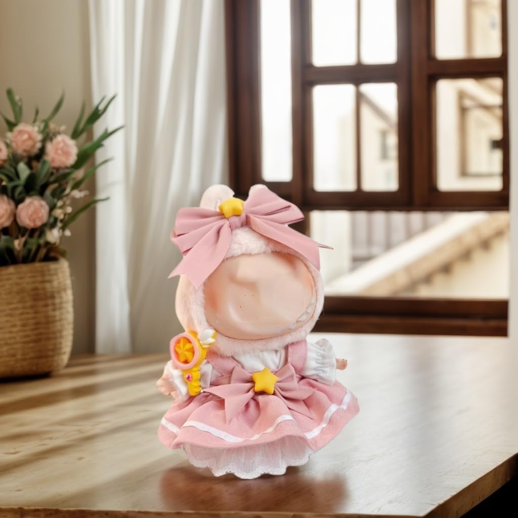 Doll Clothes Compatitable with Labubu 6.7 Inches Cute Doll Dress Up Clothes Doll Accessories for Labubu Plush Doll(NO Doll)