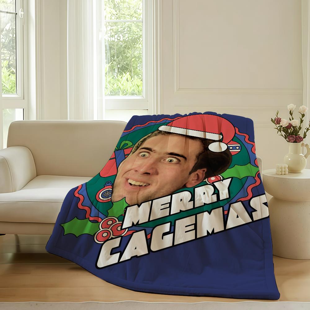 Lustiger Druck N-Nicolas C-Cage Decke Für Sofa Büro Bett Flugzeug Reisen Schlafen Lesen Entspannen Camping Weich Und Warm