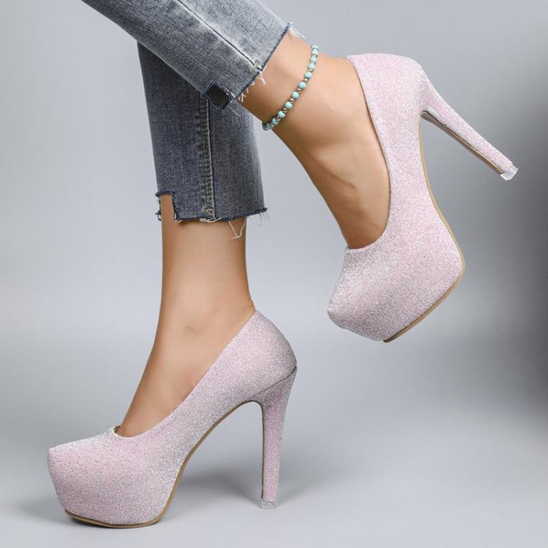 Damen Pumps Stiletto Sexy Hohe Absätze Große Größen Damen 2026 Neu Sommer Plateau Freizeit Pumps Luxus Hochzeitsschuhe