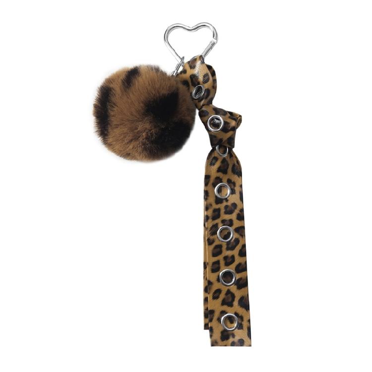 Шикарный Леопардовый Плюшевый Брелок Плюшевый Шарик Украшение Акцентный Дизайн Сердце и Звезда Органайзер для Ключей Кошелек Подвеска