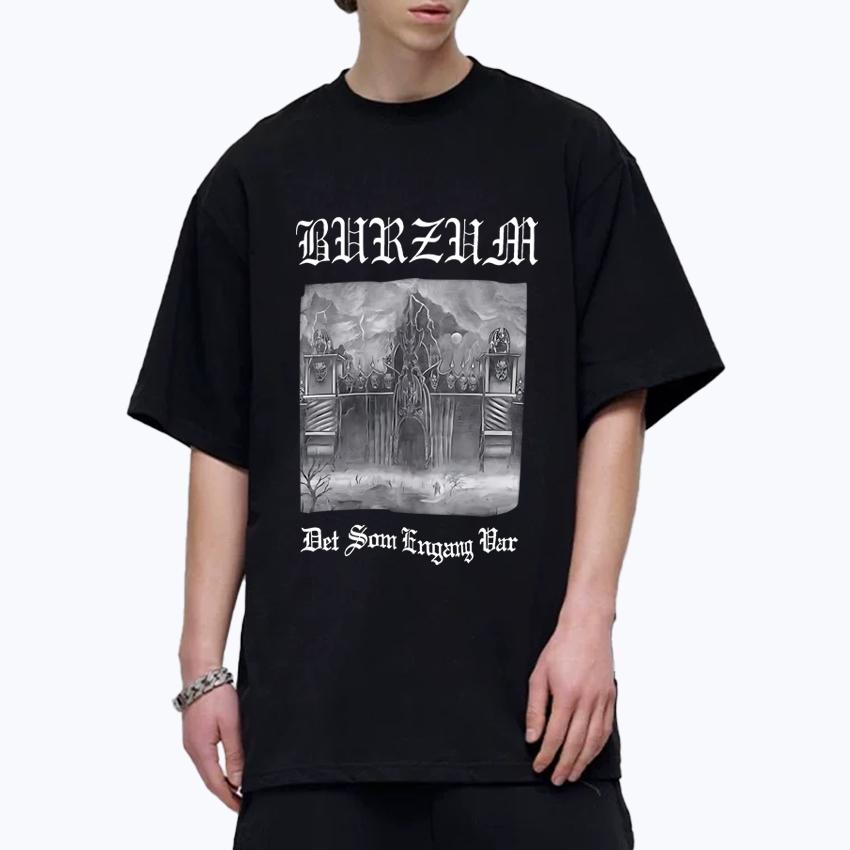 Vintage Hip Hop Burzum Band Printed streetwear Men Women Death rock Heavy metal short sleeve t-shirts Unisex 100% Cotton T shirt