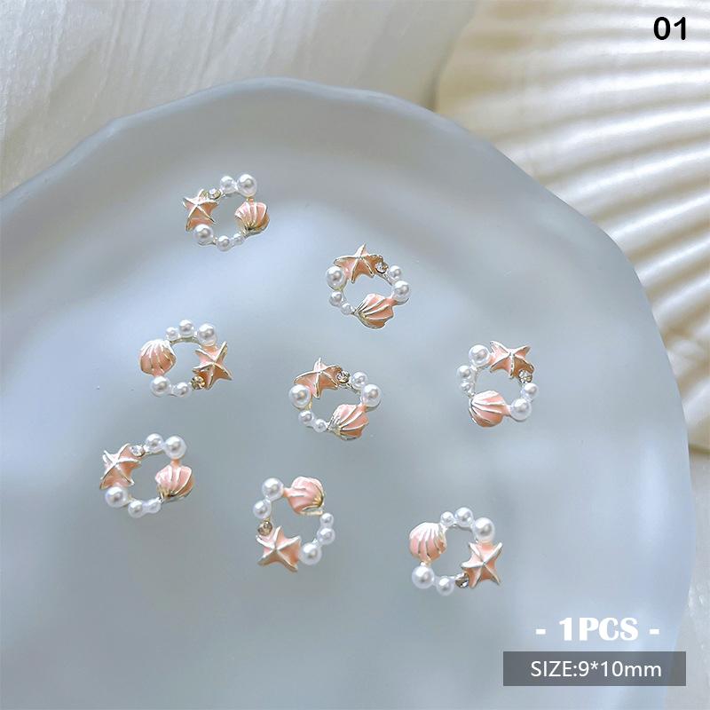 Alloy Pearl Shell Nail Art Supplies Irregular Color Seashell 3D Nail Flakes Seashell Slices Decoration Diy Nail Accessories