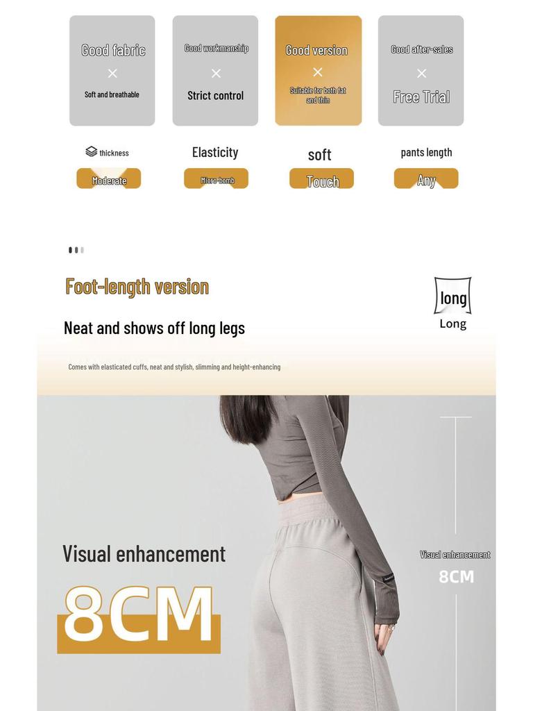 2025 Black Women's High-Waisted Slimming Cuffed Sweatpants - American Style Straight-Leg Lantern Pants for Autumn