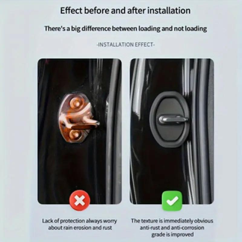 Universal Silicone Door Lock Set 4-piece Set - Shock Absorption Quietness Buffering Rust Prevention Improve Vehicle Safety