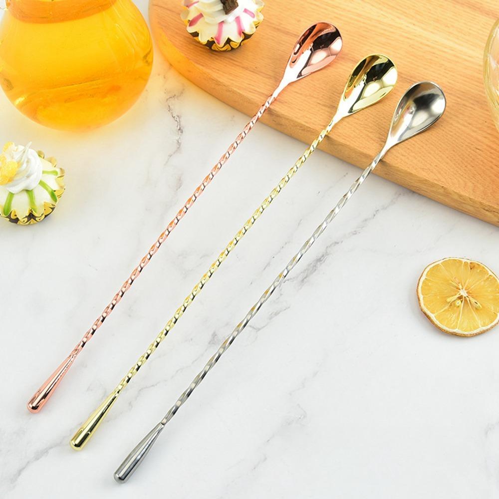 Rustless Steel Mixing Spoon Polished Coffee Stirrer Spoon Decorative Stirring Spoon Drink Mixing