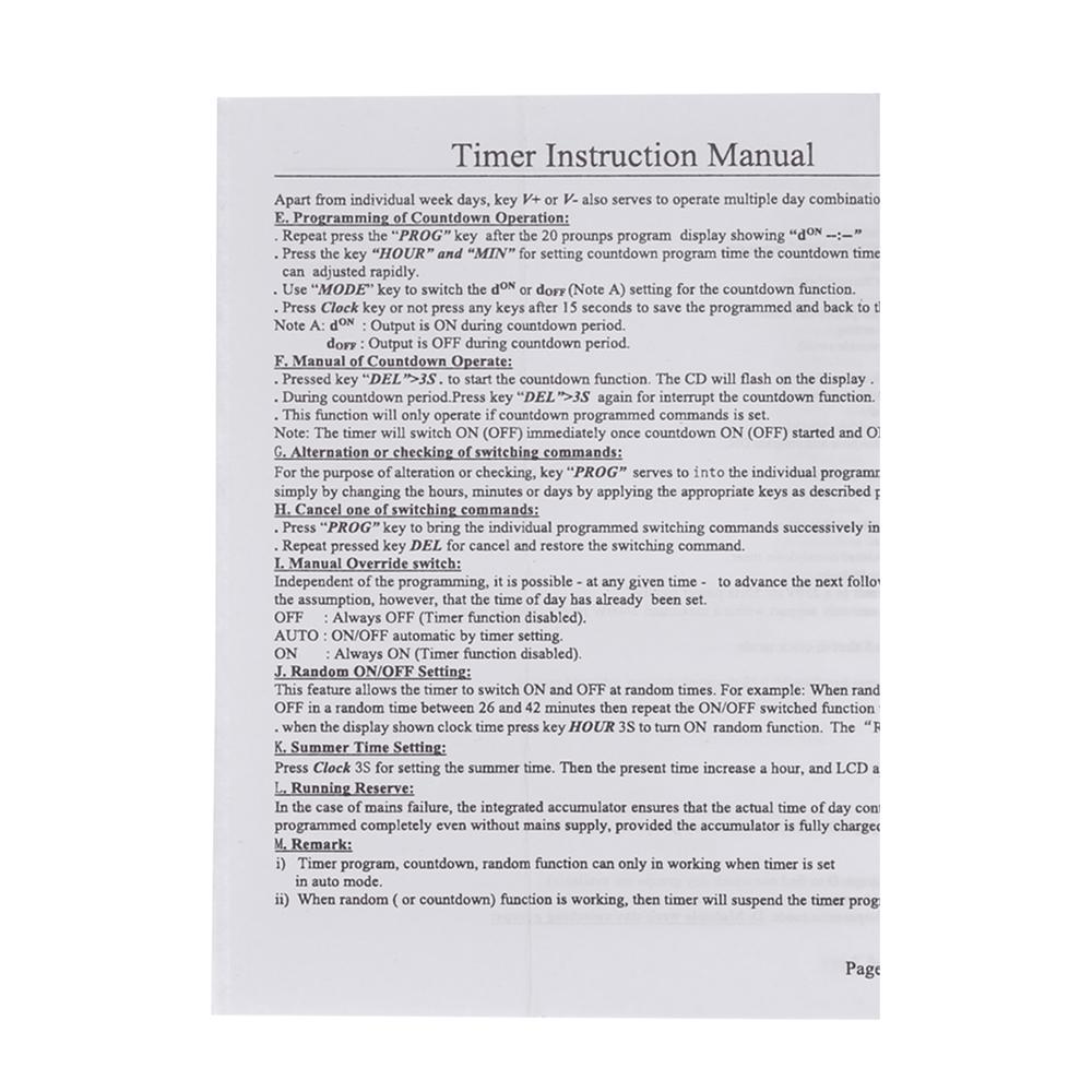 Digital Timer Switch Socket LCD Display Plug In Programmable Time Switch Energy Saving Intelligent Electronic Timing