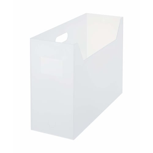 Like-it Storage Case File Box Square Wide Set of 4, Approx. 13cm W x 34cm D x 25.4cm H, White, Made in Japan, LM-28, 4P, A4