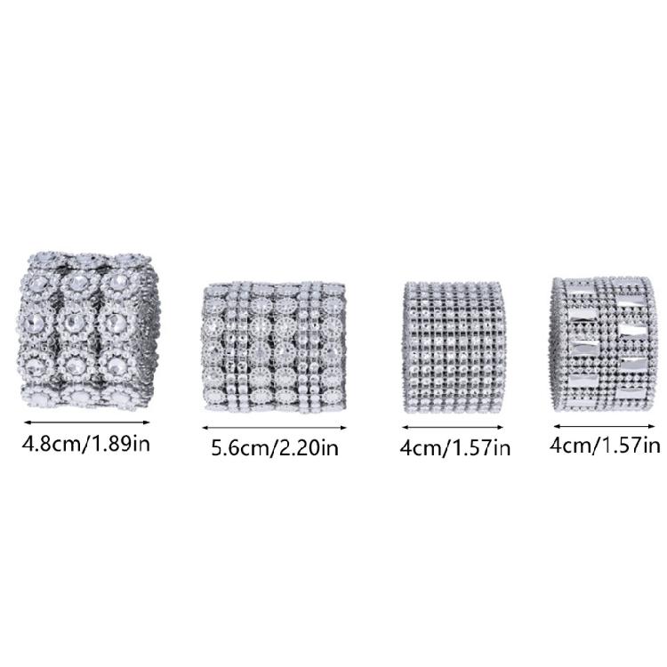 4 Rolls Sparkling Diamond Ribbon for Birthday Christmas and Wedding Decorations, for Cake and Candle Decoration