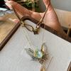 Vintage Butterfly Stacking Choker Crystal Pendant Clavicle Chain Rhinestone Wings Necklace  Women