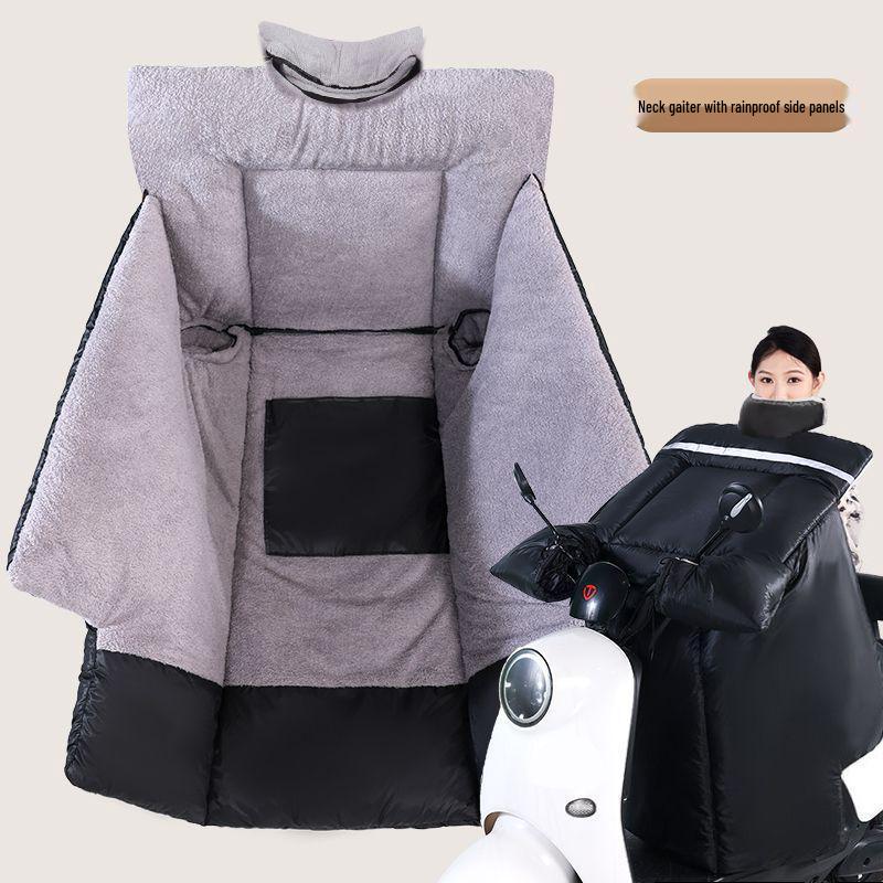 Electric Bicycle Winter Windshield Quilt: Thickened, Warm, Waterproof, Cold-Proof, Plus Velvet.
