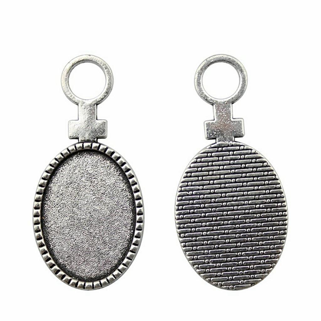 Accessories Parts Fit 18x25mm Oval Glass Cabochon Base Tray Bezel Wedding Jewelry Findings QA039