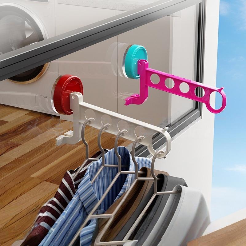 1Pcs Portable 5-Hole Laundry Rack Colorful Suction Cup Hangers For Travel Hotel And Home Drying Accessories