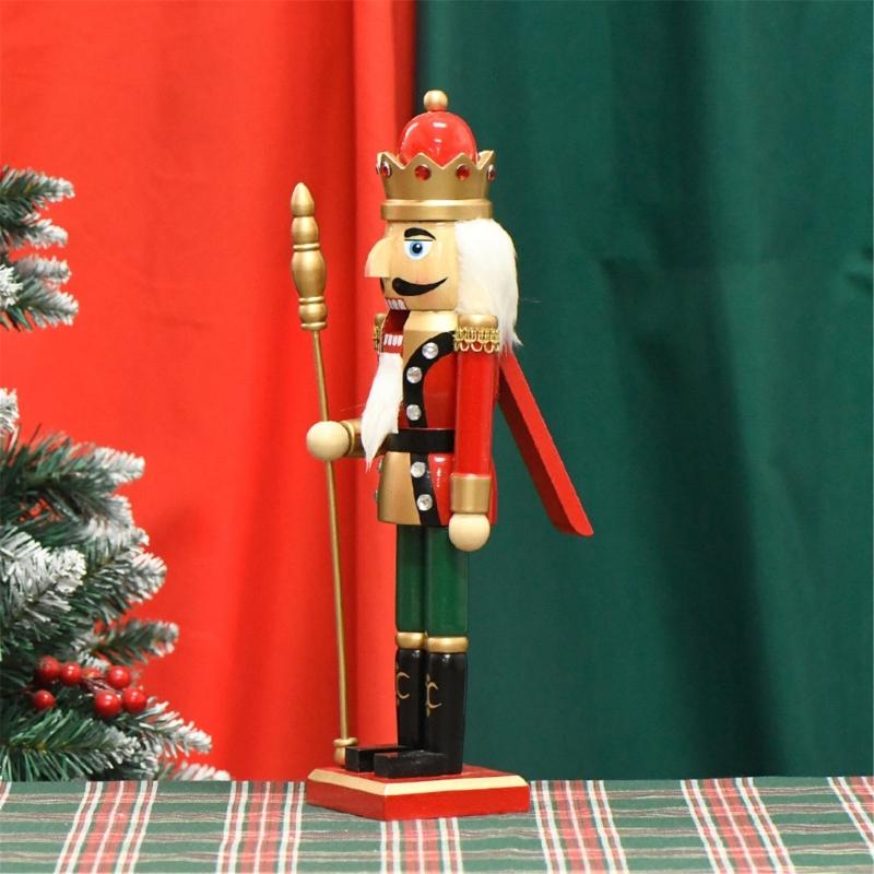 Christmas Nutcrackers Ornament, Wood Christmas Nutcrackers Soldier Figures Standing Decorations for Christmas