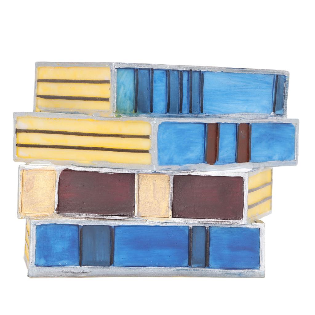 Stained Book Lamp Vintage Style Soft Lighting Stacked Books Table Lamp for Bedroom