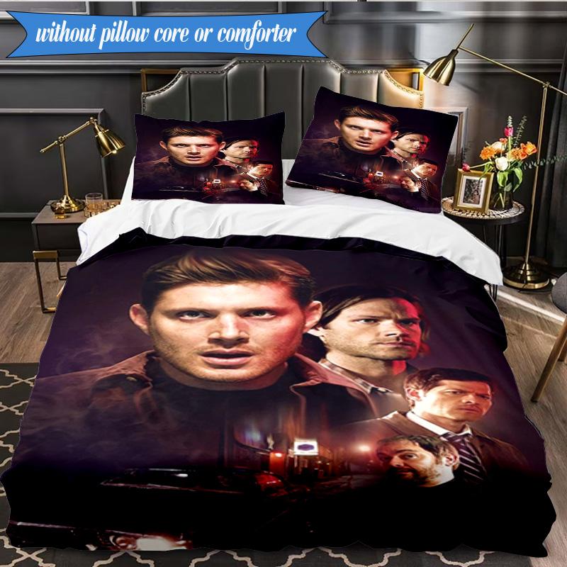 Super-natural Darkness Deliverance 3pcs Bedding set,Ideal for Bedroom, Dormitory,Including Duvet Cover And 2pcs Pillowcases,Fan Gifts