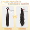 18 Zoll Lockiger Pferdeschwanz-Aufsatz mit elastischem Band Widerstandsfähiges Synthetisches Gewelltes Haarteil Pferdeschwanz-Haarverlängerungen Welle Falscher Pferdeschwanz Haarteile