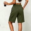 Women Casual Loose Fit Wide Leg Bermuda Shorts with Pockets Mid Length Street Style Five Point Pants Comfortable Everyday Wear
